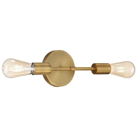 Access Lighting Iconic, 2 Light LED Wall Sconce, Antique Brushed Brass Finish 62300LEDDLP-ABB